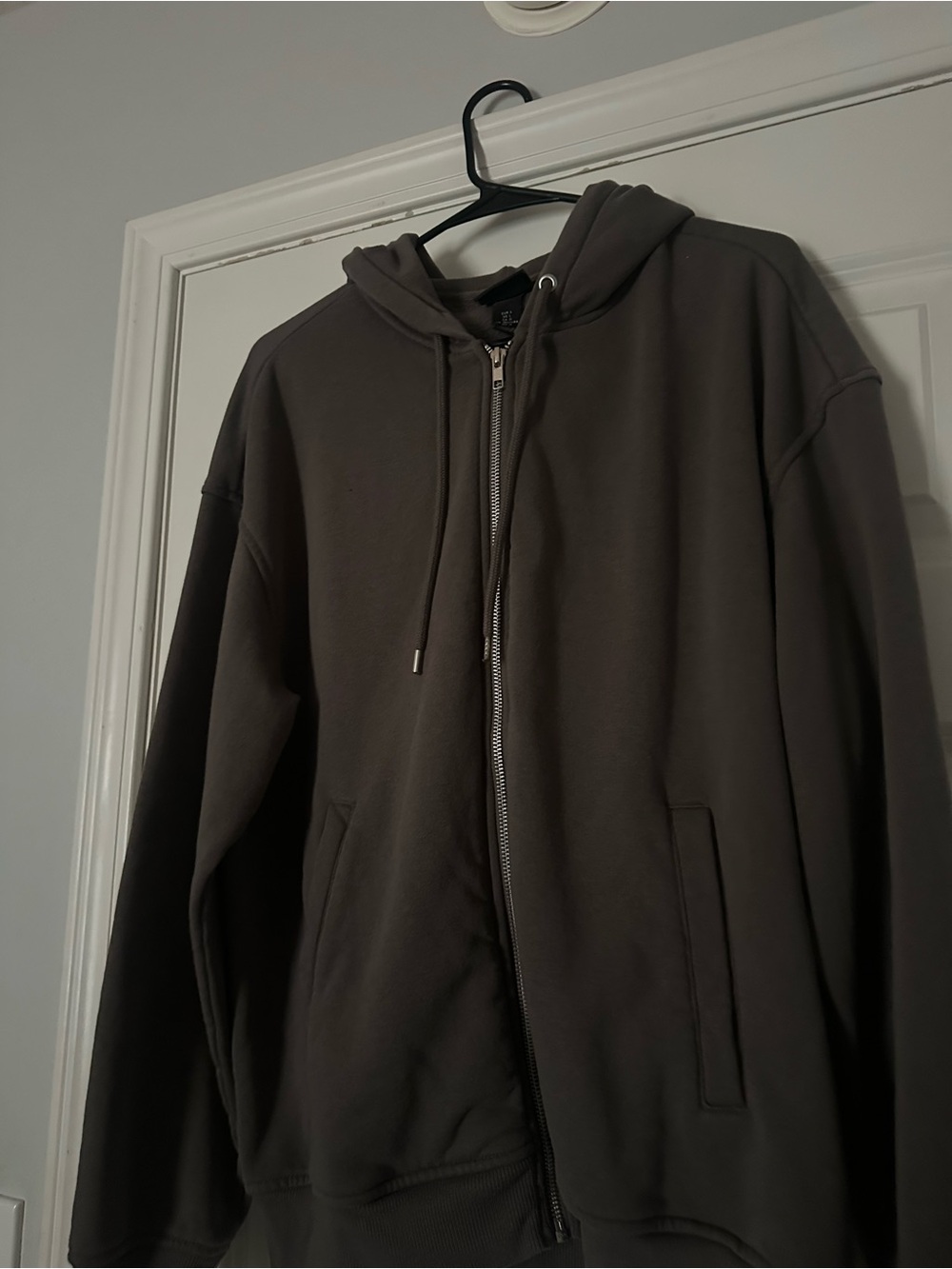 H&M Men's Dark Brown Zip-Up Hoodie Jacket